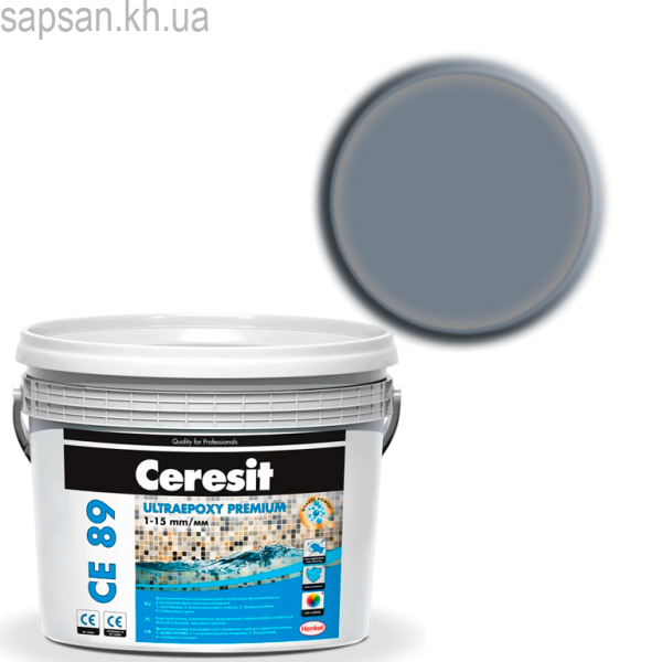 Суміш для монтажу та заповнення швів плитки та мозаїки CERESIT CE 89 ULTRAEPOXY PREMIUM (817 міцний сланець)