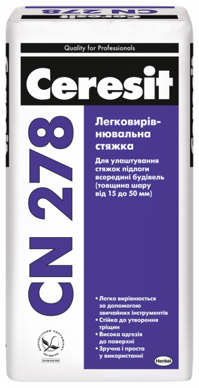 Легковирівнювальна стяжка Ceresit CN 278