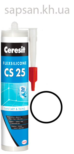 Еластичний силіконовий герметик для стиків та примикань Ceresit CS 25 SILICOFLEXX (білий)