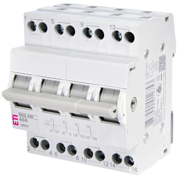 Перемикач трипозиційний ETI SSQ 440 "1-0-2", 4p 40A