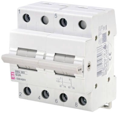 Перемикач трипозиційний ETI SSQ 263 "1-0-2", 2p 63A