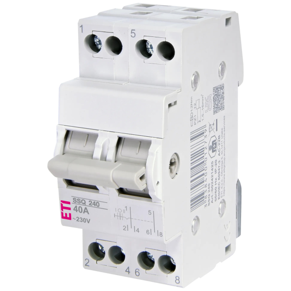 Перемикач трипозиційний ETI SSQ 240 "1-0-2", 2p 40A