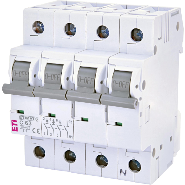 Автоматичний вимикач ETI ETIMAT 6 3p+N C 63 А (6 kA)