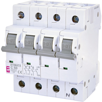 Автоматичний вимикач ETI ETIMAT 6 3p+N C 50 А (6 kA)