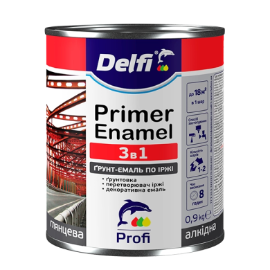 Ґрунт-емаль по іржі 3 в 1 Delfi