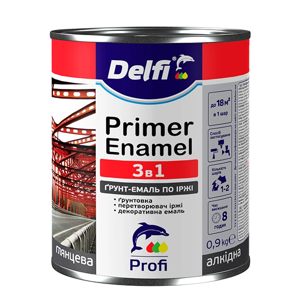 Ґрунт-емаль по іржі 3 в 1 Delfi