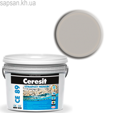 Суміш для монтажу та заповнення швів плитки та мозаїки CERESIT CE 89 ULTRAEPOXY PREMIUM (807 сіра перлина)